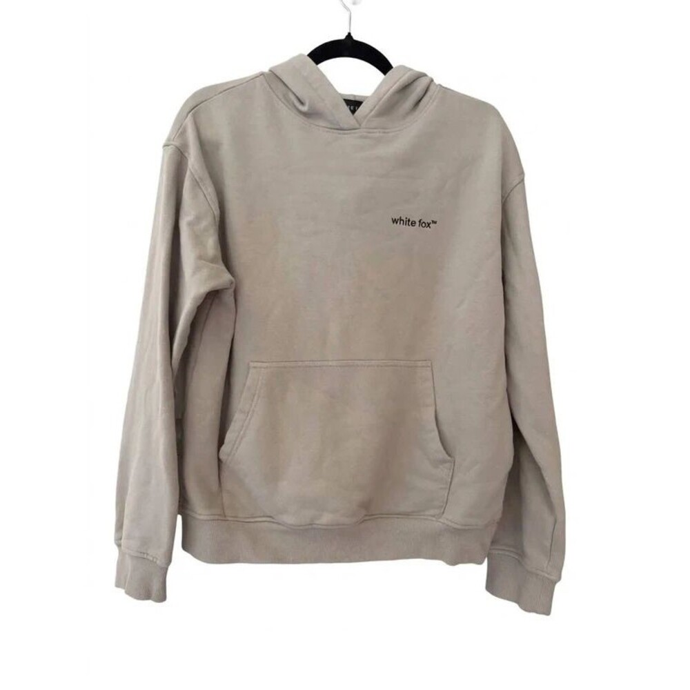 White Fox Boutique Minimalist Fleece Pullover Hoodie – Size S/M